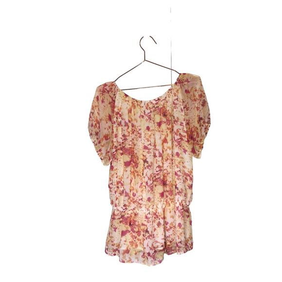 Calvin Klein floral peplum elastic top blouse size XL - Picture 2 of 7